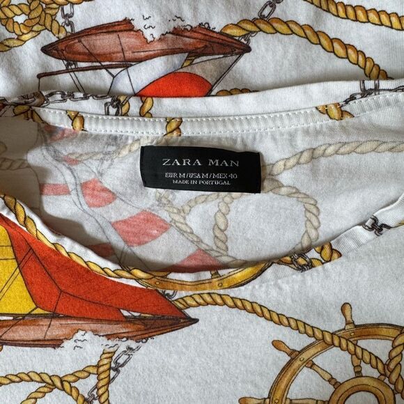 Zara Man Nautical Print T-Shirt for Men - Picture 3 of 3